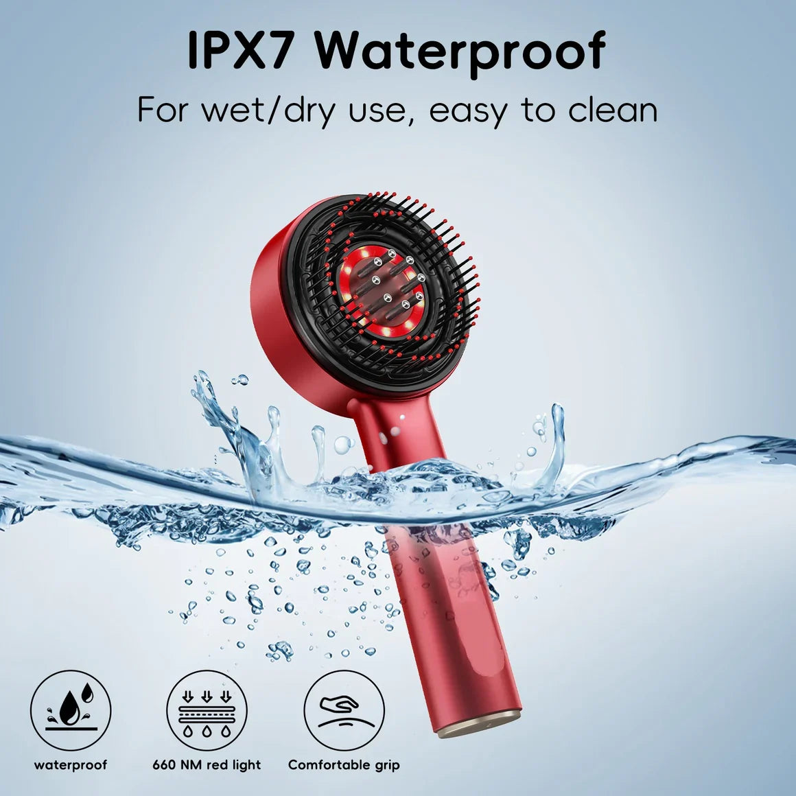 Scalp Massager Brush (Red) – فرشاة تدليك فروة الرأس (حمراء)